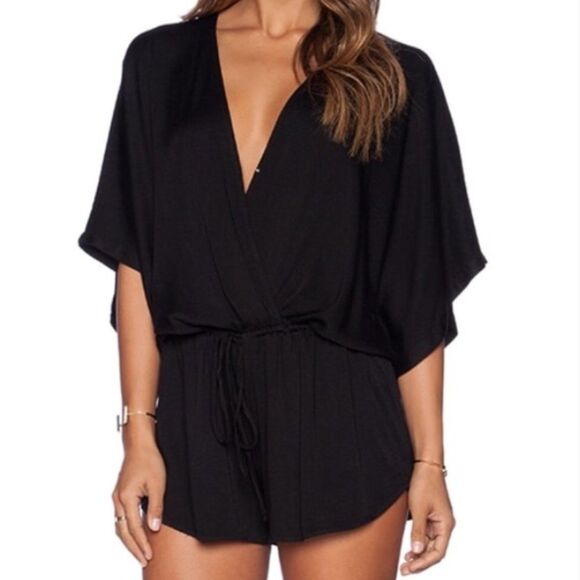 Young Fabulous & Broke Pants - YOUNG FABULOUS & BROKE Classic Black Romper, Size XS